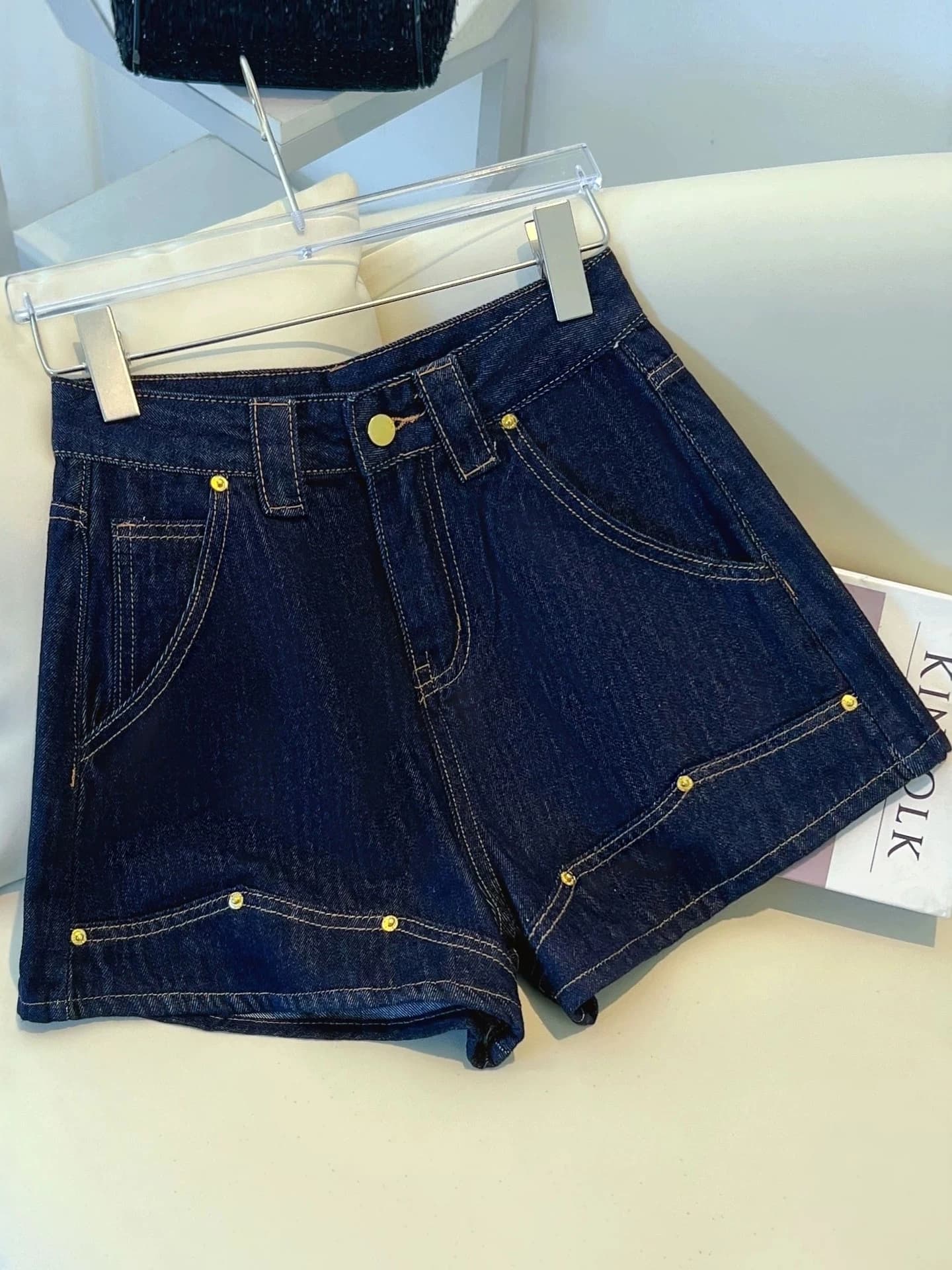 High Waist Wide Leg Denim Shorts Women's Slimming A-Line Hot Pants Summer Thin Design Casual Washed Jeans High Waist Shorts