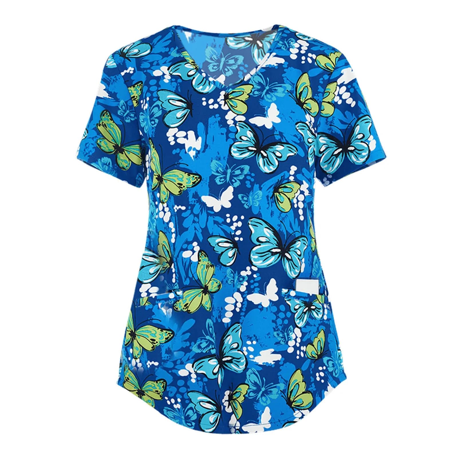 Donne Infermiera Uniforme Farfalla 3d Stampa Con Scollo A V Tasca Uniformi Mediche Del Fumetto Scrub Infermieristico Magliette E Camicette Uniforme Enfermera Uniformi