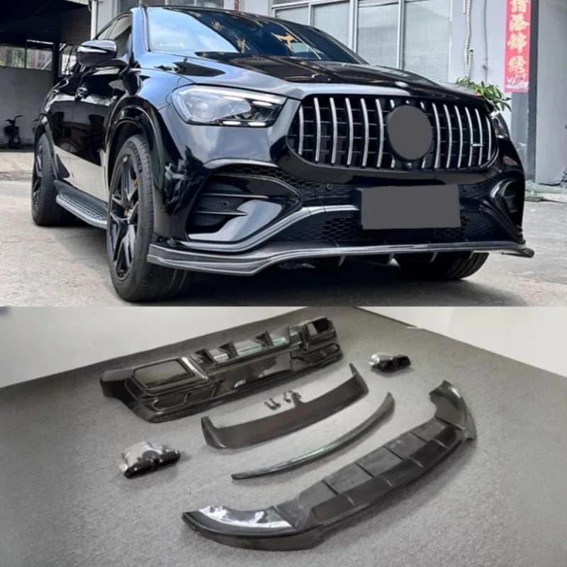 Kit diffusore posteriore per labbro anteriore in fibra di carbonio Spoiler Coda Gola per Mercedes Benz GLE Coupe GLE63 GLE53 GLE450 GLE350 2024 2025 26
