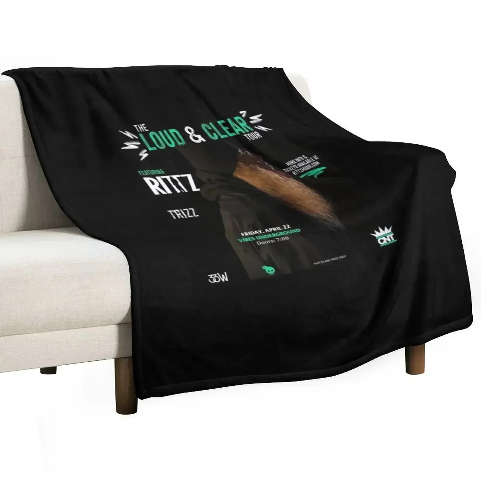 Rittz The Loud N Clear Pullover Hoodie Throw Blanket wednesday Thermal Moving Soft Big Sleeping Bag warm for winter Blankets