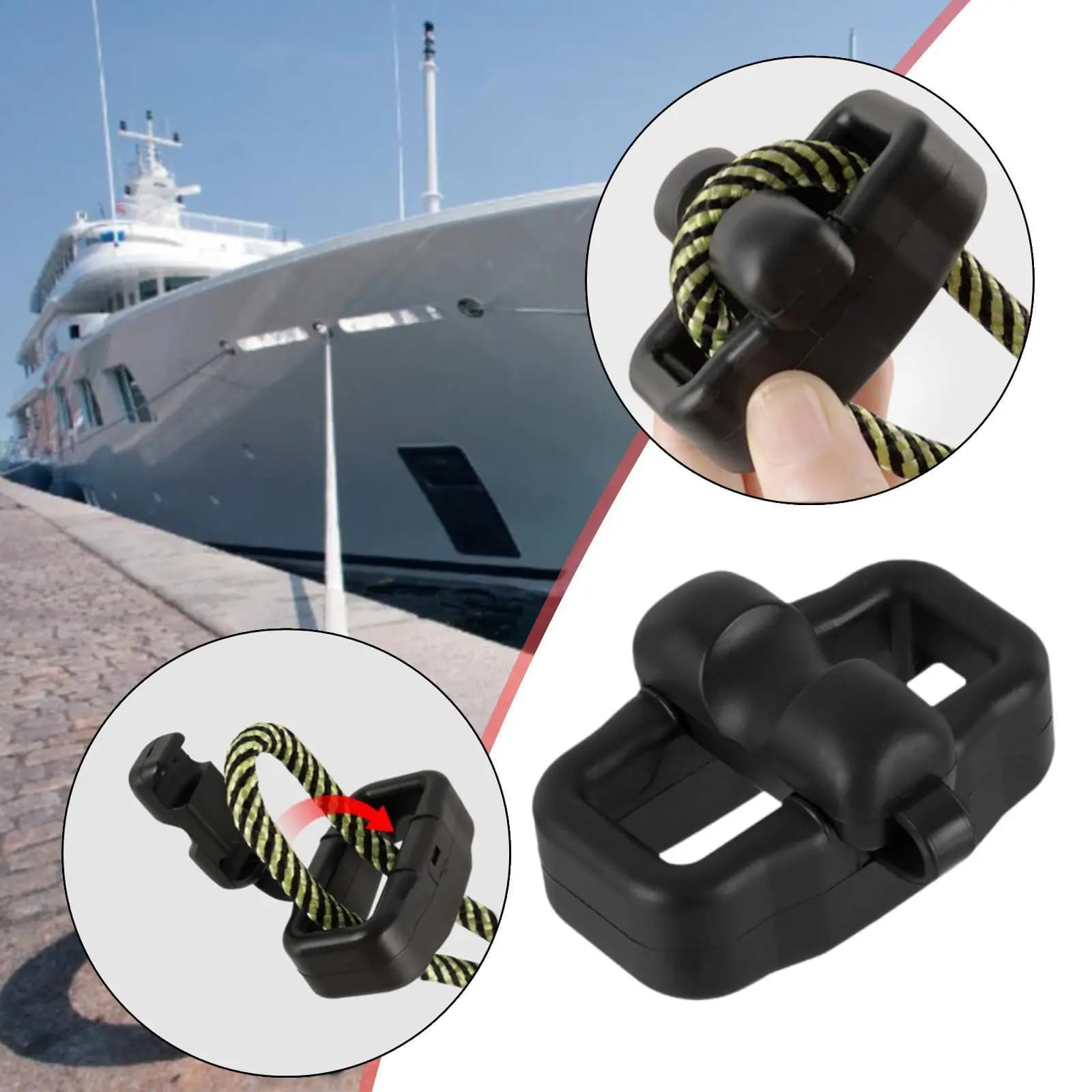 Plastic Boat Mooring Snubber Easy Install Shock Absorber Rope Cushion Marine Accessories for Dock Lines