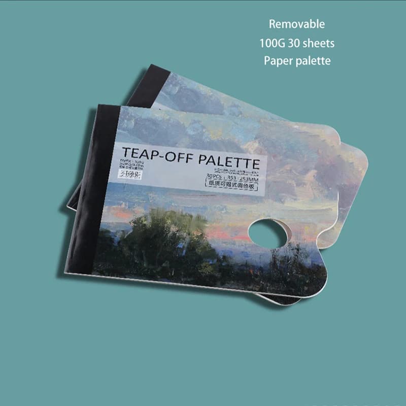 30pcs Disposable Tear-Off Palette Paper Paint Palette Paper Pad For Artist Gouache Acrylic Oil Painting Watercolor Art Supplies