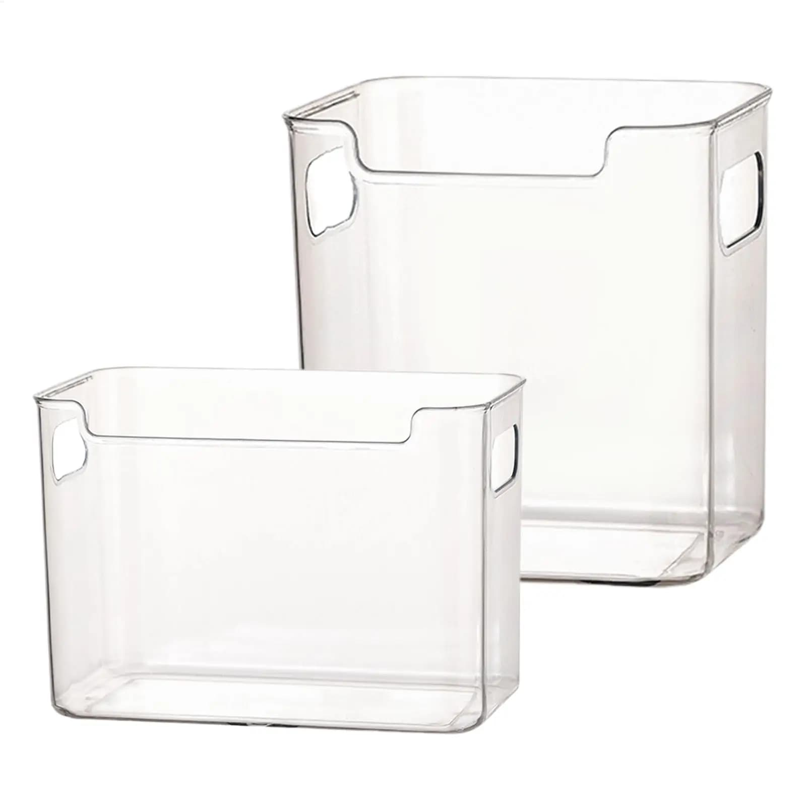 Contenitori per Frigorifero con Manici, Organizzatori Trasparenti per Porta, per Cucina, Dispensa, Congelatore, Conservazione di Alimenti, Frutta, Verdura e Spezie