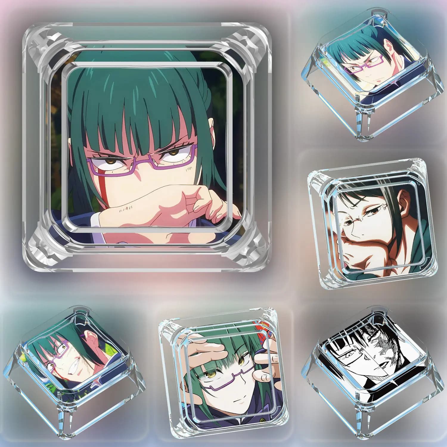 Keycaps Personalizzati per Tastiera Meccanica Jujutsu Kaisen Zenin Maki, Compatibili con Tastiere Meccaniche Cross-Axis, Regalo e Giocattolo per PC