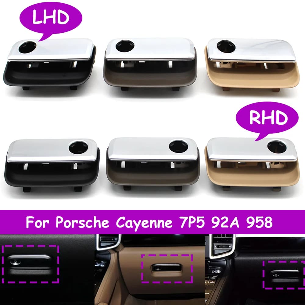 7P5 92A 958 LHD RHD Car Front Passenger Side Glove Box Dashboard Lock Storage Box Handle For Porsche Cayenne 2010-2017