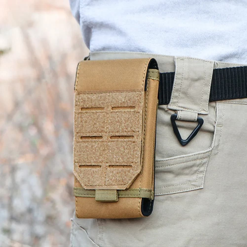 Porta telefono con custodia Molle in nylon 1000D Escursionismo all'aperto Viaggi Ciclismo Marsupio EDC Custodia mobile tattica Accessori per attrezzi da esterno