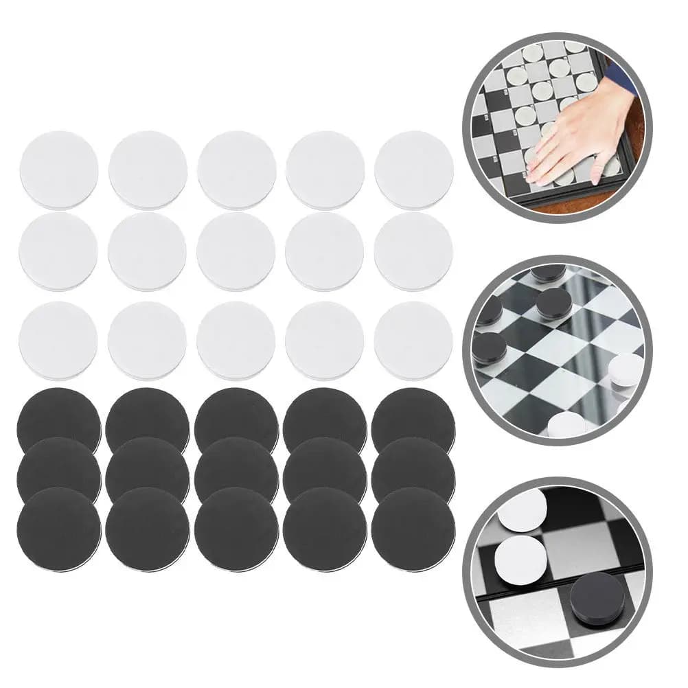 Set di 60 Pezzi degli Scacchi di Qualità, Facili da Usare, Bianchi e Neri, Sostitutivi per Giochi Educativi, Backgammon e Giochi da Tavolo Divertenti
