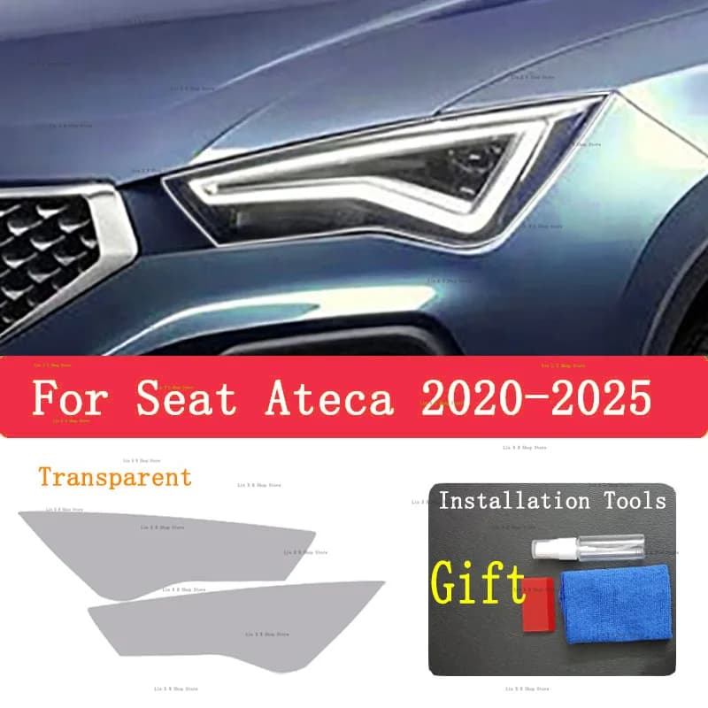 For Seat Ateca 2020-2025 Auto Exterior Headlight Anti-scratch Front Lamp TPU Film Protective Covering Accessories Repair