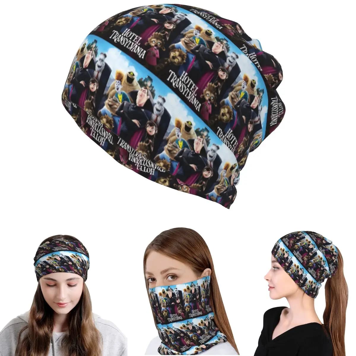 Hotel Transylvania Bandana Neck Gaiter Mask Scarf Multifunction Headwear Beanies Hat Unisex Adult Washable