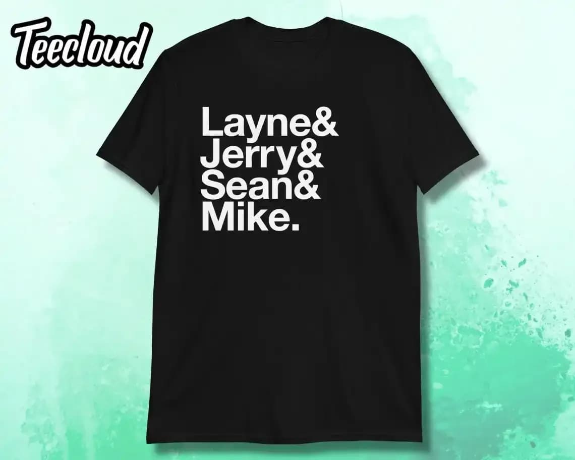 AIC List T Shirt musica grunge Seattle Layne Staley Jerry Cantrell rock anni '90 regalo Alice in Chains