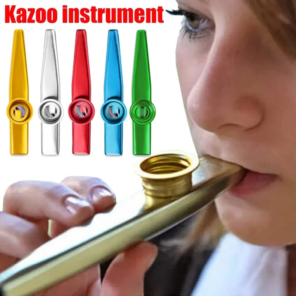 1 pz Kazoo in metallo adatto per gli amanti della musica, strumento professionale facile da imparare, strumento di accompagnamento per chitarra e ukulele