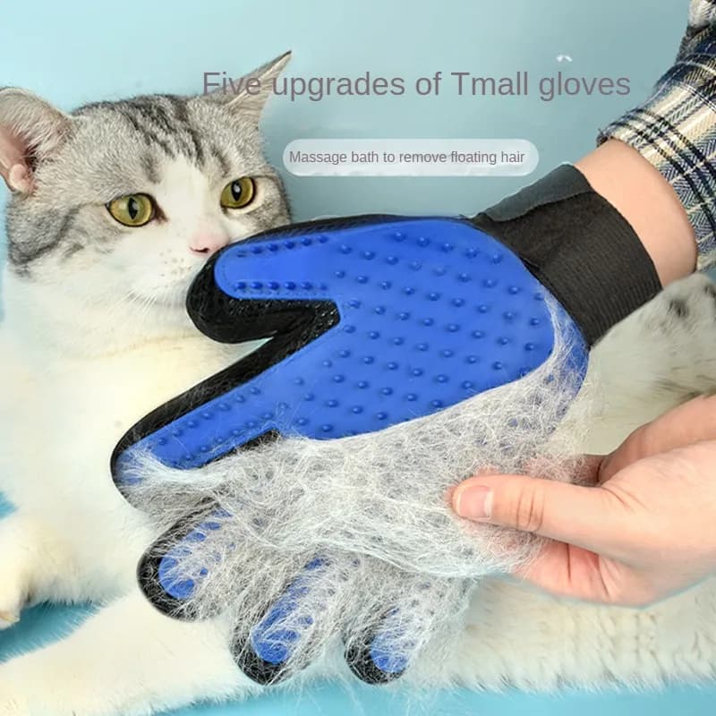 Guanti in Silicone per Toelettatura Animali, Spazzola e Pettine per Gatti, Guanti per Bagno e Rimozione Peli per Cani, Accessori per Animali
