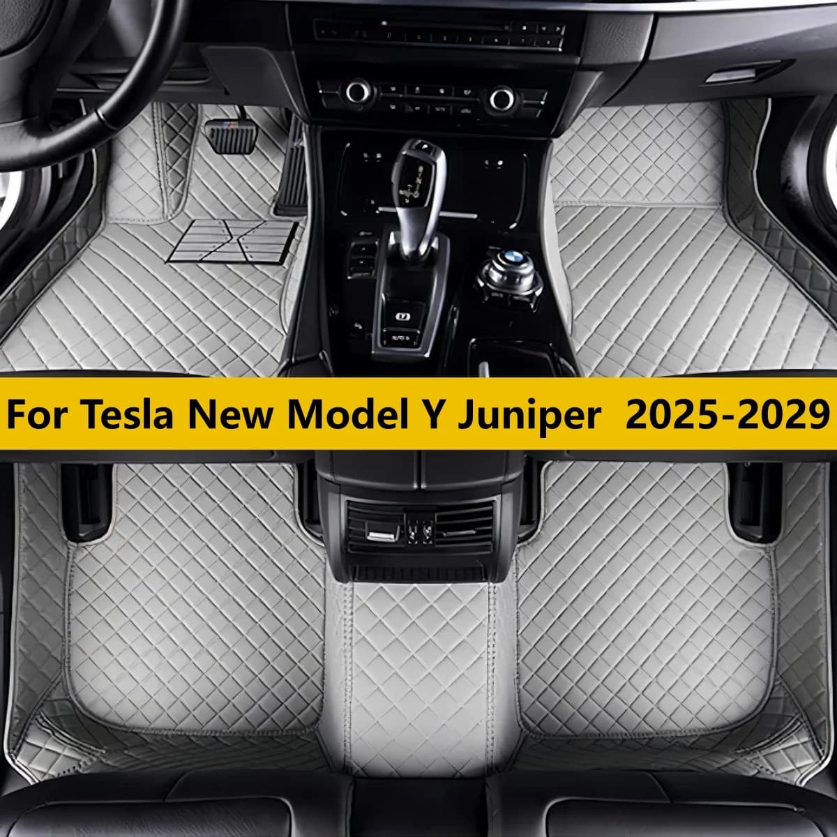 Tappetini Auto per Tesla Nuovo Modello Y Juniper 2025 2026 2027 2028 2029 Set Completo Tappeti in Pelle per Auto