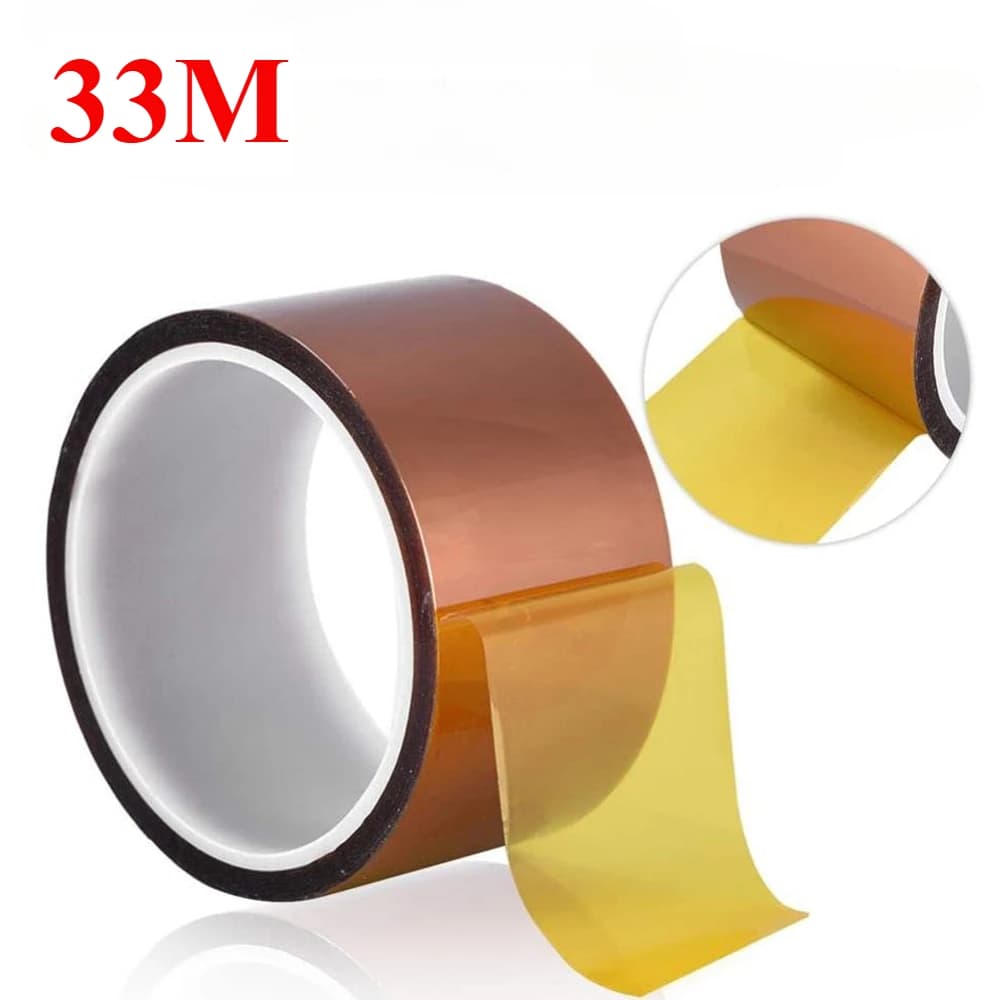 High-temperature resistant adhesive tape 10-50 mm wide 33 m gold ribbon Polyimide residues for masking welding etc.