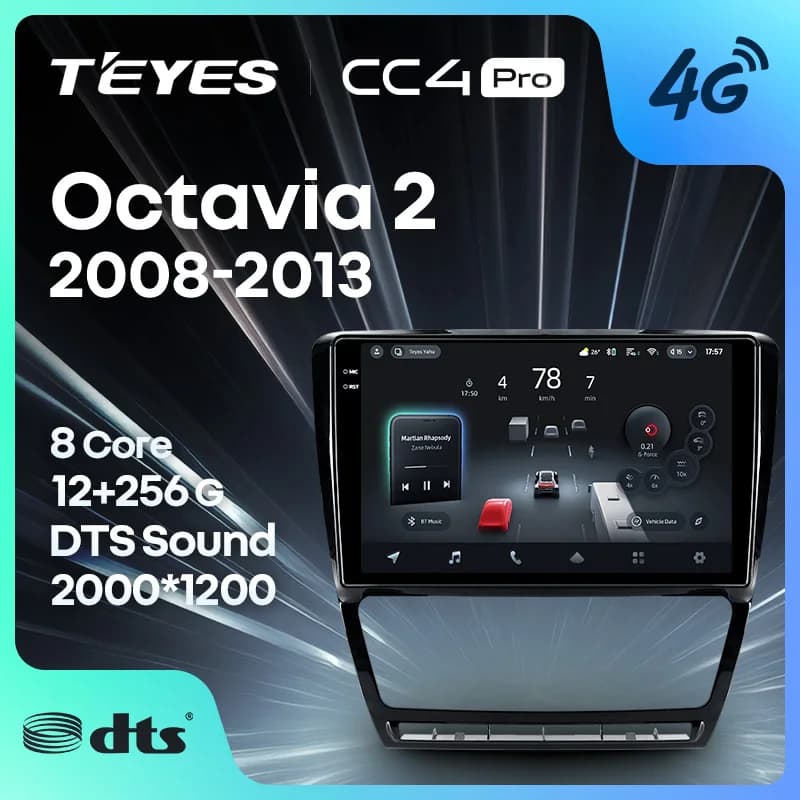 TEYES CC4 PRO Per Skoda Octavia 2 A5 2008 - 2013 CarPlay Android Auto Play Radio Multimedia Stereo 2DIN