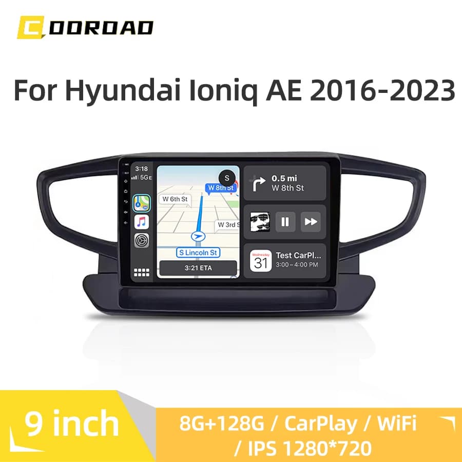 Per Hyundai Ioniq AE 2016-2023 Android 14.0 Lettore video multimediale Stereo DSP Navigazione CarPlay 4G WiFi Bluetooth Autoradio