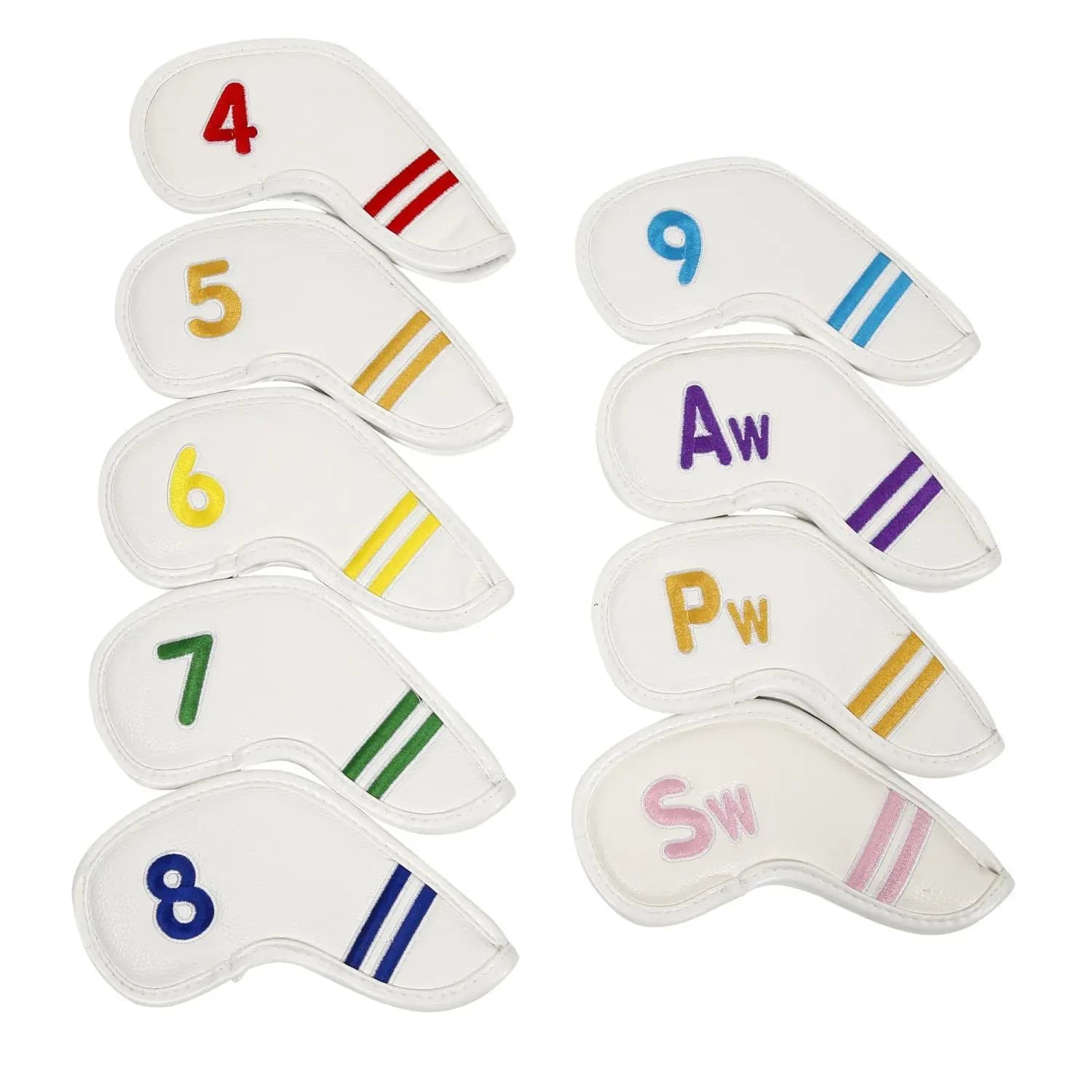 Accessori Custodia protettiva Custodia protettiva Ricamo 4-9,P,S,A Copricapo in ferro da golf Copricapo per mazza da golf Copricapo da golf