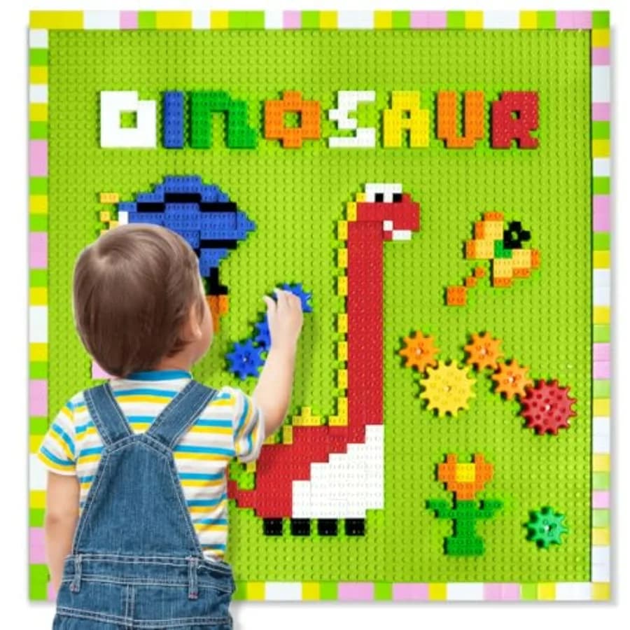 8PCS 20x10 Inch Self Adhesive Baseplates with 572 PCS Bricks for Wall and Table DIY Creative Building Compatible with All Major
