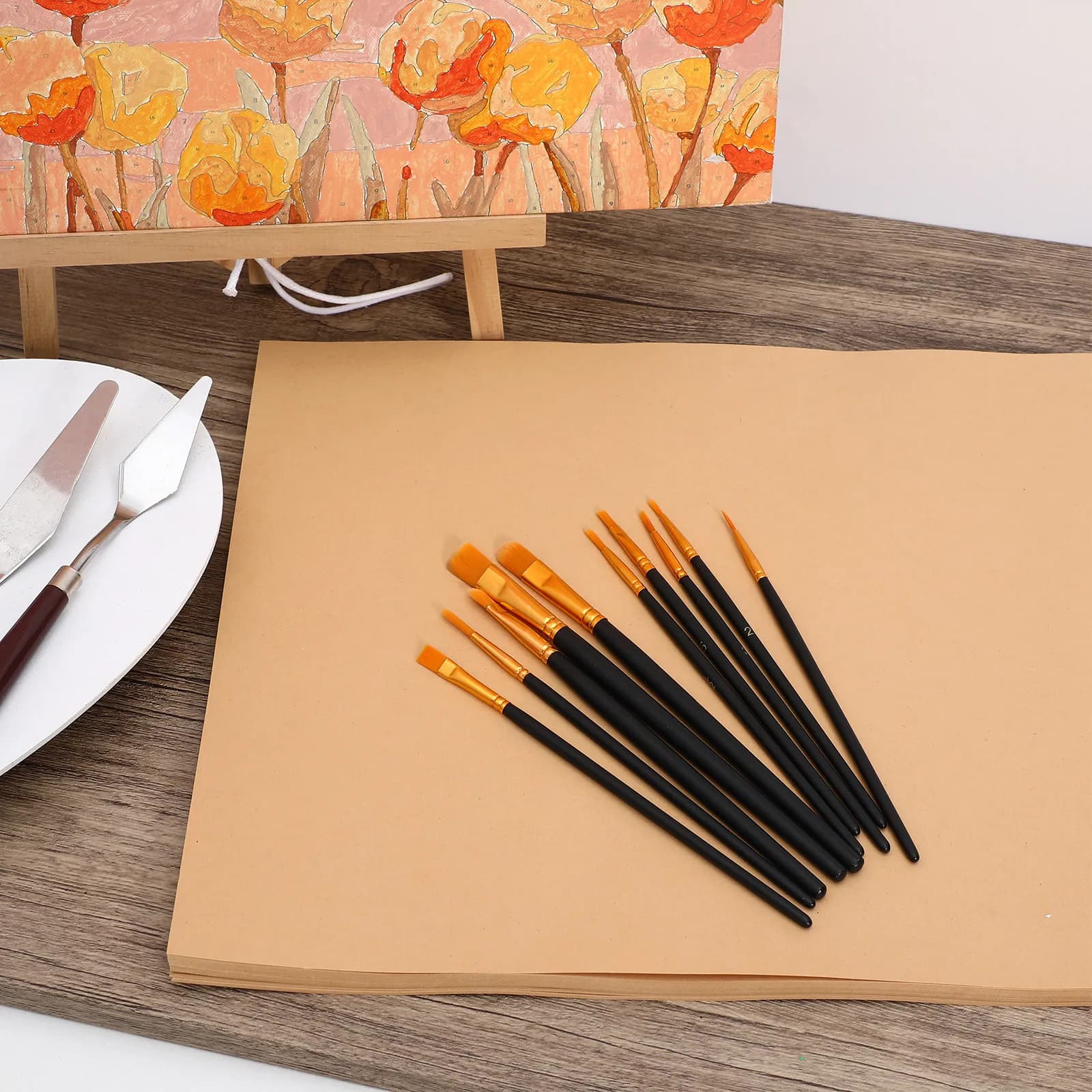 50Pcs Sturdy Decorative Cardstock Paper Thick Kraft Sheets for DIY Crafts Drawing Painting Card Making Gel Pen Art Construction