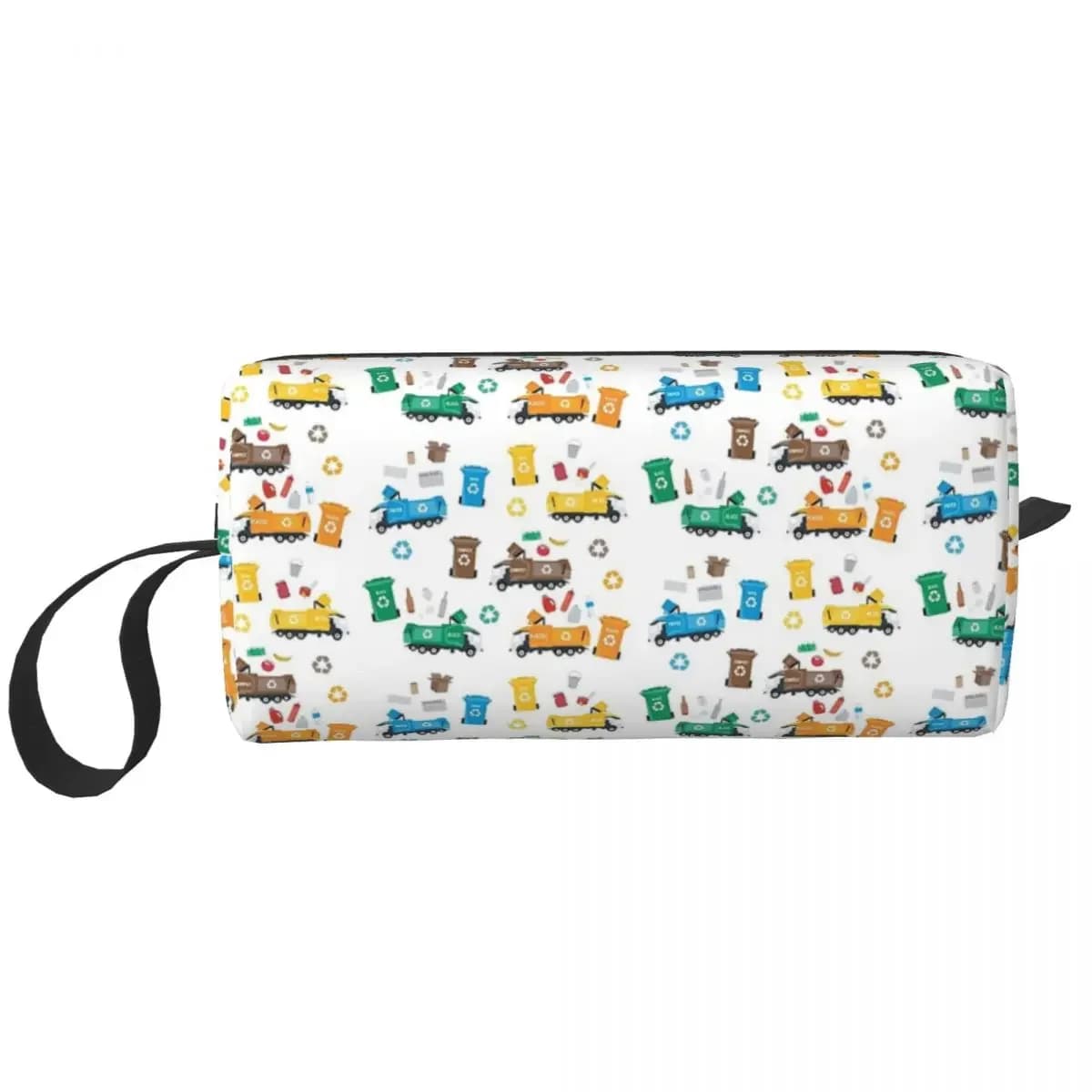 Camion e contenitori per rifiuti colorati per il riciclaggio Borsa per il trucco Kit Dopp cosmetico Borsa per cosmetici da toilette Astuccio per matite da viaggio per bellezza da donna