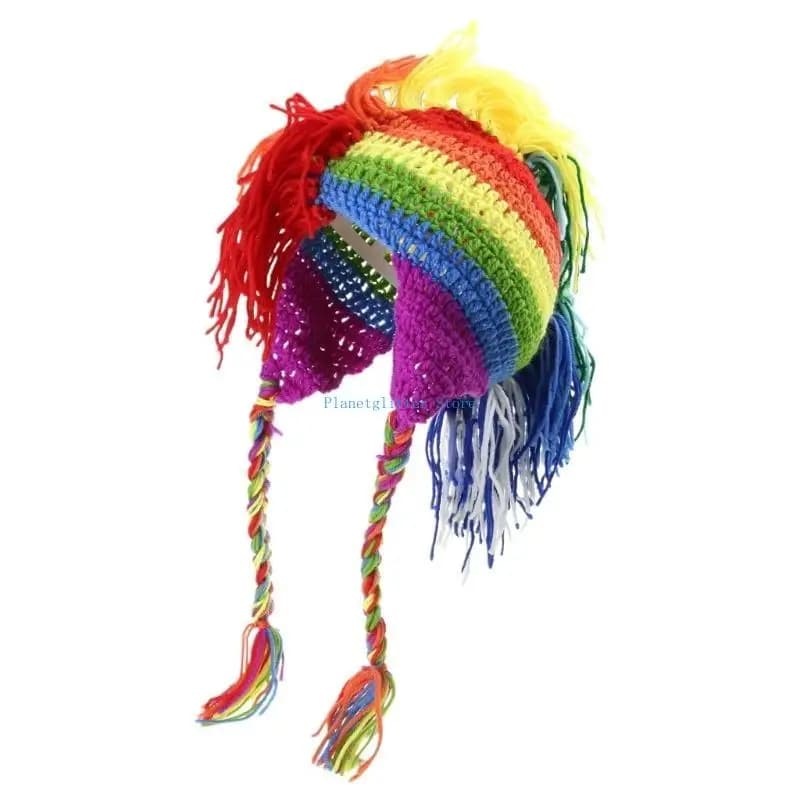 652B Novelty Earflap Hat Halloween Funny Hat Roman Knight Hat Rainbow