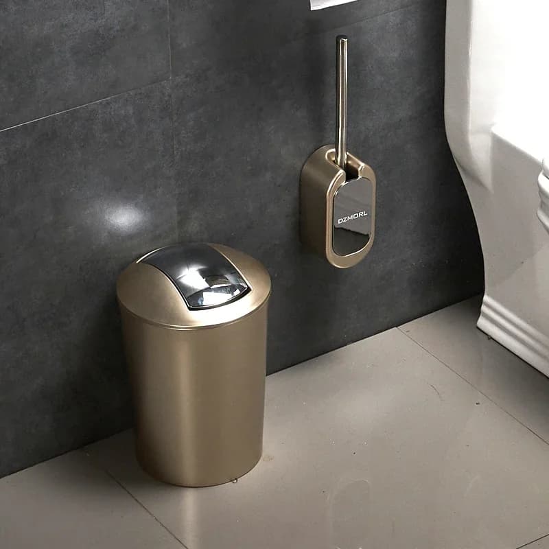 Porta carta dorata Scopino per WC a parete Scatola di carta igienica creativa in plastica Pattumiera nordica Contenitori per rifiuti Accessori per il bagno
