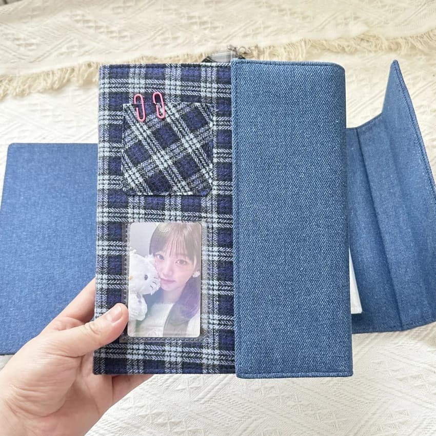 A5 Blu Denim Raccoglitore fai da te Copertina del taccuino Raccoglitore fai da te Cartoline fotografiche Raccogliere libro Diario Agenda Planner Copertina fai da te Album di cancelleria