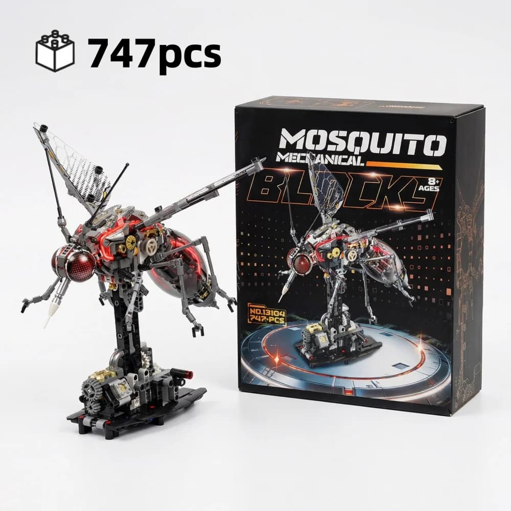 FUNXINEE Blocchi da Costruzione Meccanici a Forma di Zanzara, Modello di Insetto Cyberpunk con Luce, Giocattolo MOC con Collegamenti Animali, Regalo per Adulti e Bambini