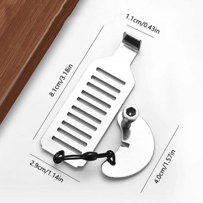 2 portable non perforated safety door locks, polished metal with touch control