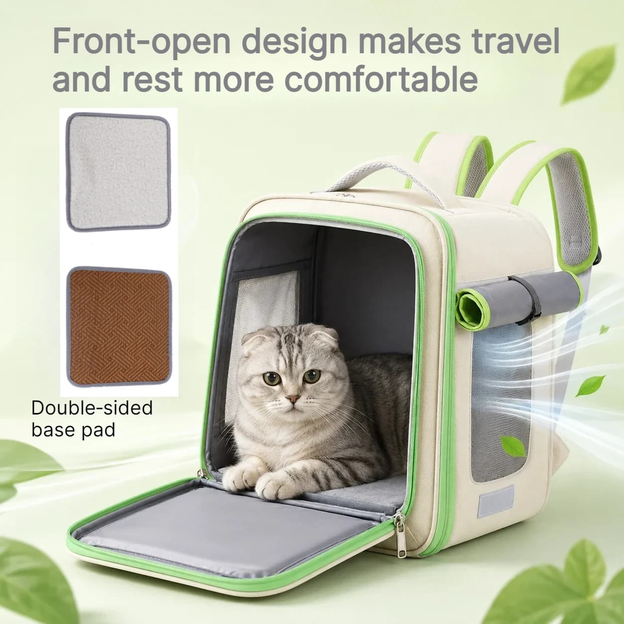 Stylish Large‑Capacity Cat Carrier Backpack Portable Breathable Dual‑Use Shoulder Hand‑Carry Pet Travel Bag for Outdoor Walking