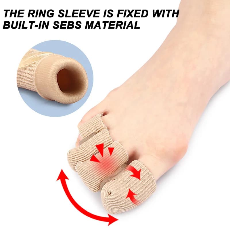One Piece Closed-End Fiber Corn Protector With Soft SEBS Material,Toe Separators,Trim-able Double-Layer Adhesive Finger Slee