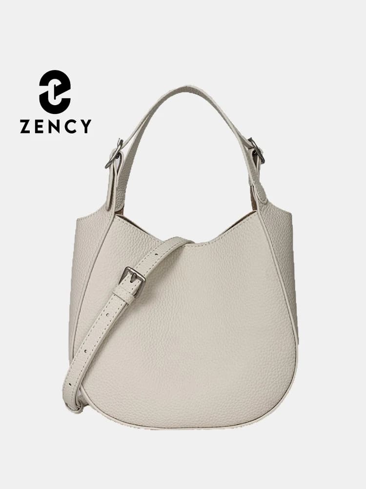 Borsa a Spalla da Donna Zency in Vera Pelle, Elegante Borsa Hobo in Pelle Bovina, Borsa a Tracolla con Manico Superiore, Borse Estive per il Pendolarismo