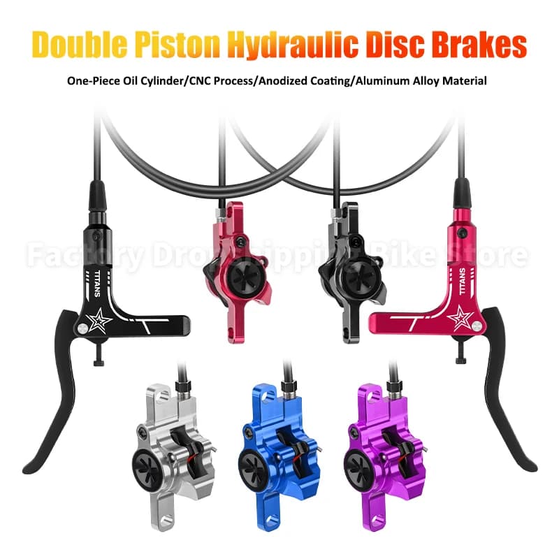 TITANS MTB Bike freno a disco idraulico 2 pistoni 800/1500mm pinza a pressione dell'olio parti di biciclette in lega di alluminio intagliato CNC