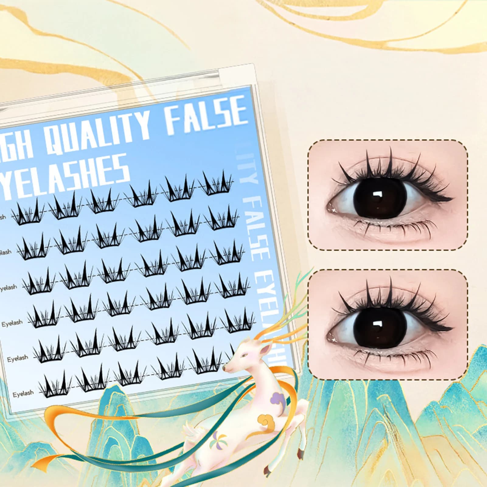1 box C Curl Individual eyelashes Natural soft Souls Lash Cluster Group of women Segmentate Fake eyelashes Free glue DIY eyelashes