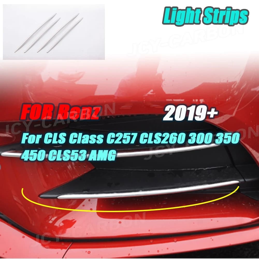 JCYECF Per Mercedes Benz CLS Classe C257 CLS260 300 350 450 CLS53 AMG 2019 UP In Acciaio Inox Anteriore Fendinebbia Striscia Auto Trim