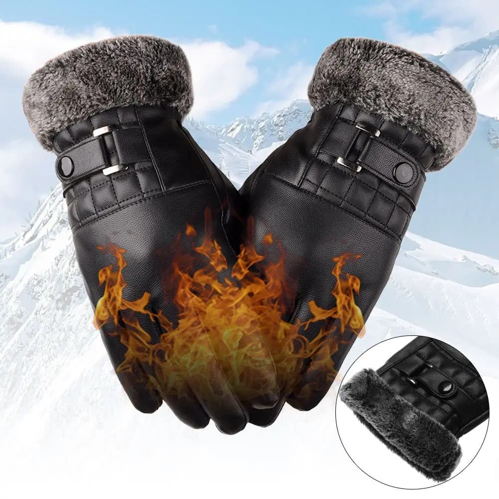 New Fashion Antivento Sci Guida Moto Addensare Guanti touch screen caldi Guanti in pelle Guanti in pelliccia sintetica