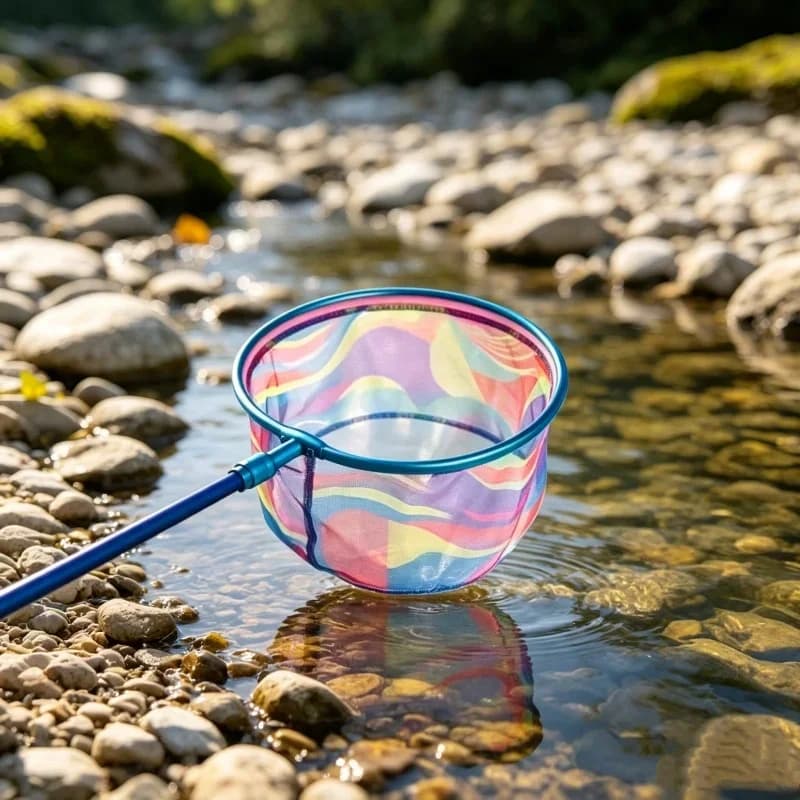 Telescopic Hand Capture Net Colorful Mesh Landing Net Portable Design For Pond Stream Outdoor Fish Insect Collect Release Use