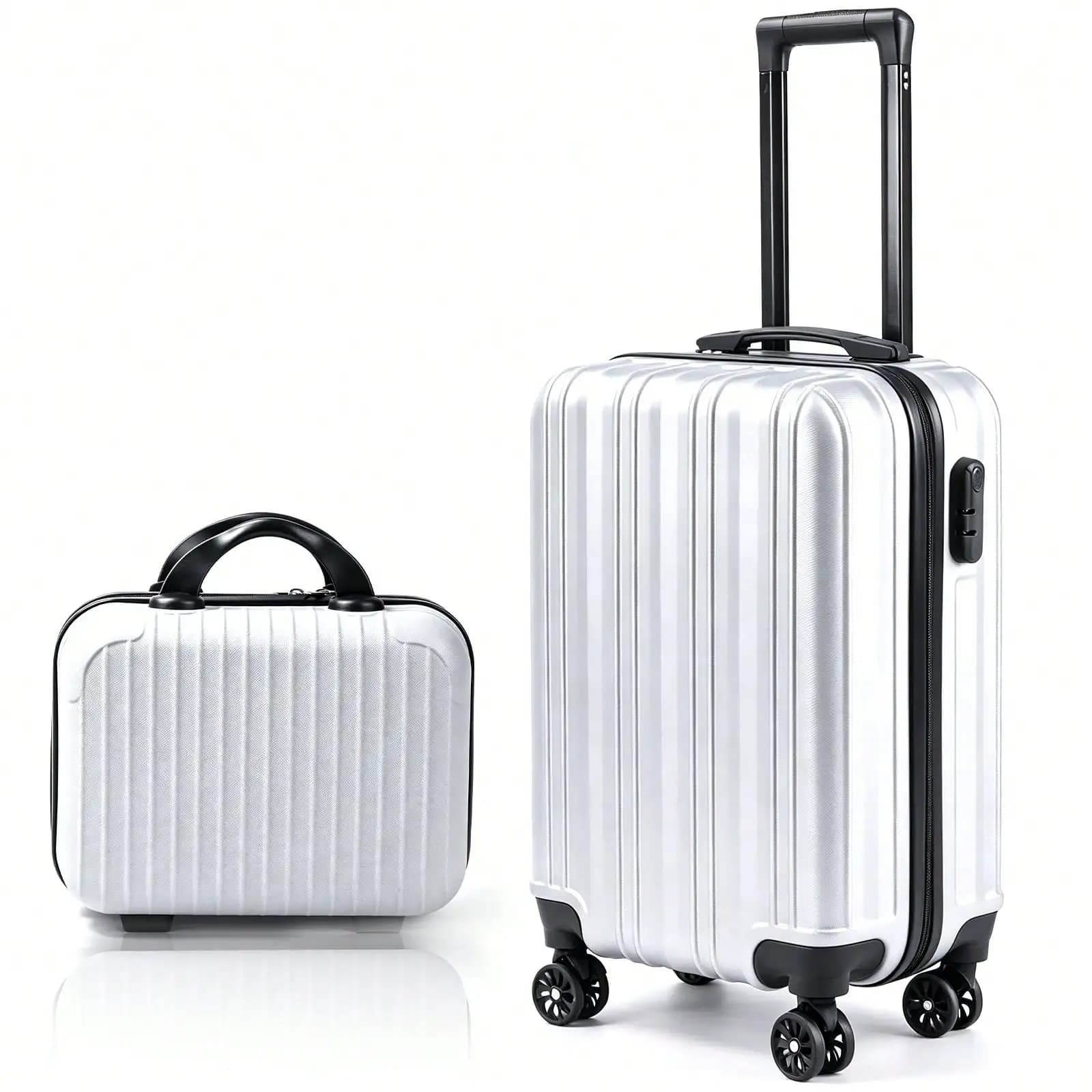 2 Pcs Carry On Luggage Sets With Spinner Wheels Lightweight Travel Suitcases PP Hardshell Carry-On 20 Inch & 14 Inch Luggage Case Luggage Suitcase Luggage With Wheels Carry On Suitcase Travel Luggage Suitcase Bag Durable Large Capacity Clothes Storage