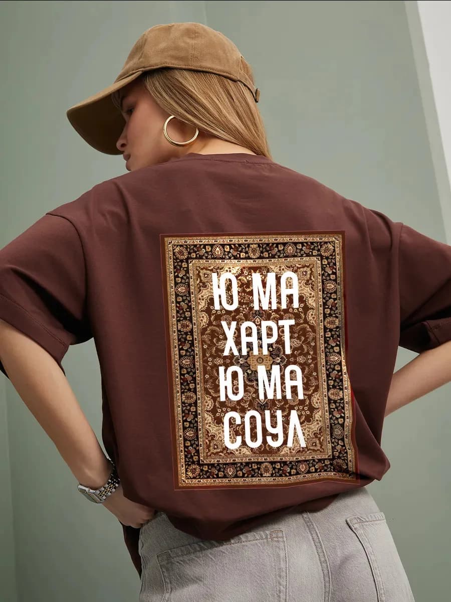 2025 Retro American, T-shirt con stampa, top girocollo, ampio versatile, abbigliamento estivo a maniche corte alla moda