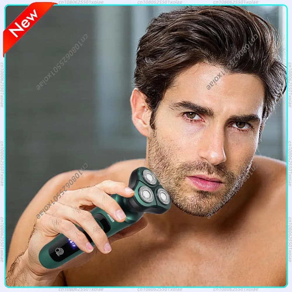 Electric Razor Rechargeable for Man, Waterproof, Strapless, Washable, for Face and Barba, Razor for Car and Home