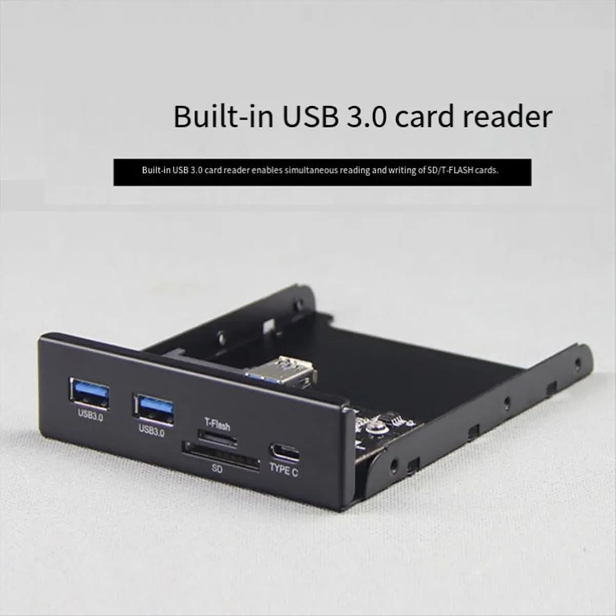 A10I USB 3.0 Micro-SD/TF Flash 3.5 Lettore di schede interne USB-C Tipo-C Pannello frontale Doppia porta USB 3.0 Hub floppy per 3,5 pollici aperti