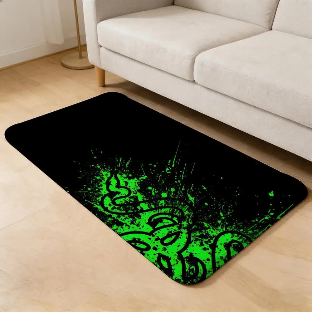 Tappetino da pavimento marca R-Razer, tappetino in flanella, antiscivolo, assorbente, lavabile, per interni domestici