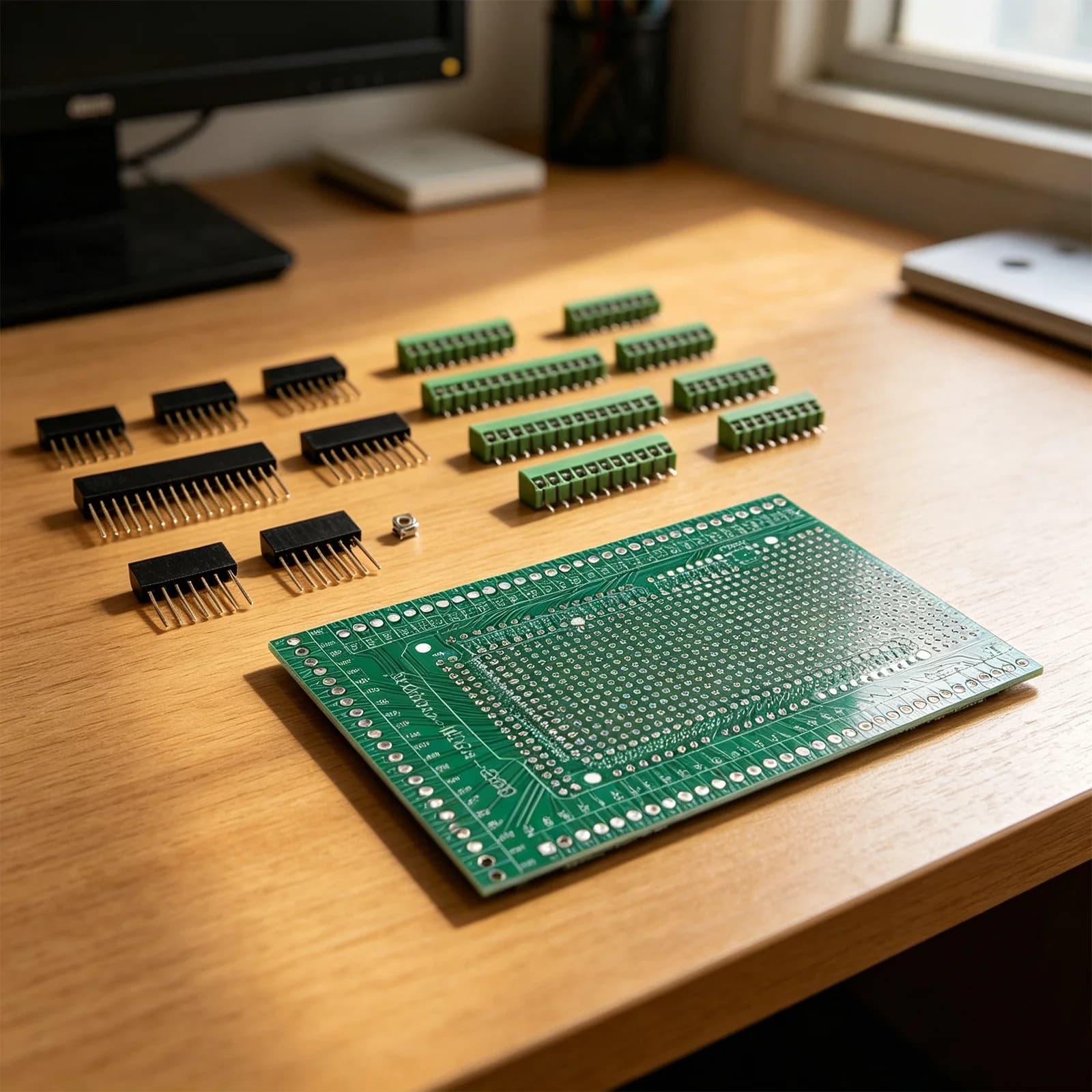 Shield Board Kit with Screw Terminal Blocks for MEGA 2560 R31 For Arduino Featuring 2.54mm Grid Pads and 15mm Pins