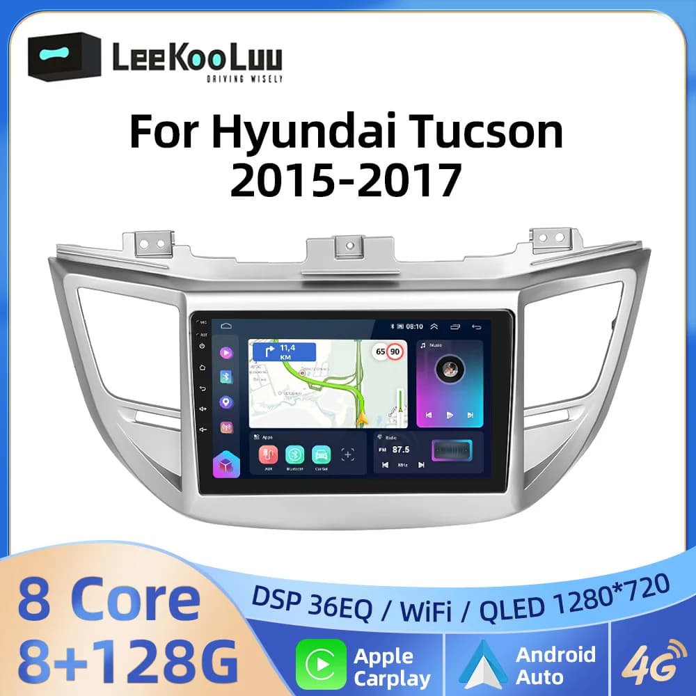 LeeKooLuu CarPlay Android Auto Radio For Hyundai Tucson 2015-2017 Car Multimedia Video Player 2Din Head Unit 4G Wifi GPS Stereo