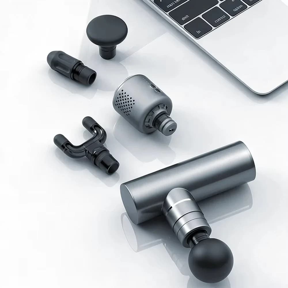 Aluminum Alloy Advanced Metal Massage Mini Gun With 13kgf Deep Fabric Band Gun With Thermal and Cold Head