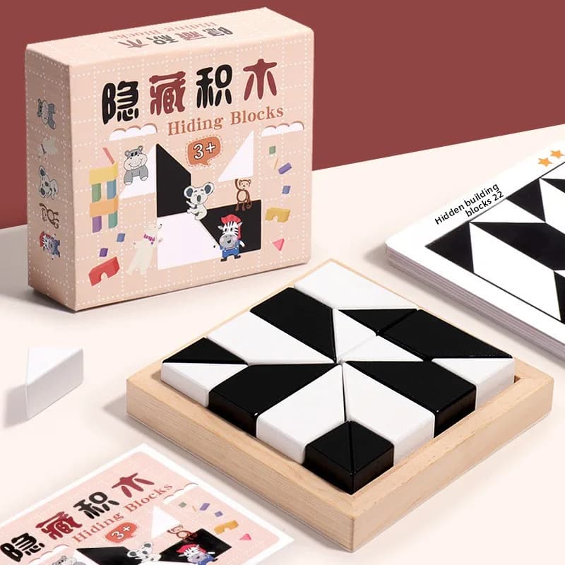 Certificato in legno massello ecologico, assemblaggio divertente nascosto, formato grande facile da afferrare, puzzle in legno sicuro, gioco di pensiero logico