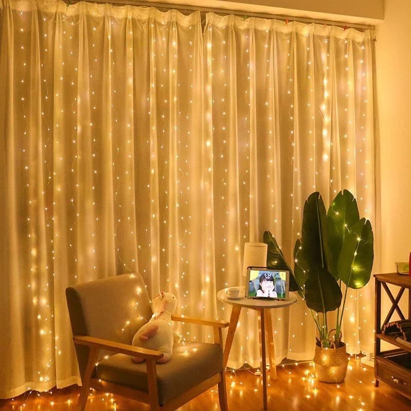 Luci per tende da finestra Lucine Luci impermeabili alimentate tramite USB Luci per tende per feste, matrimoni, festival con telecomando