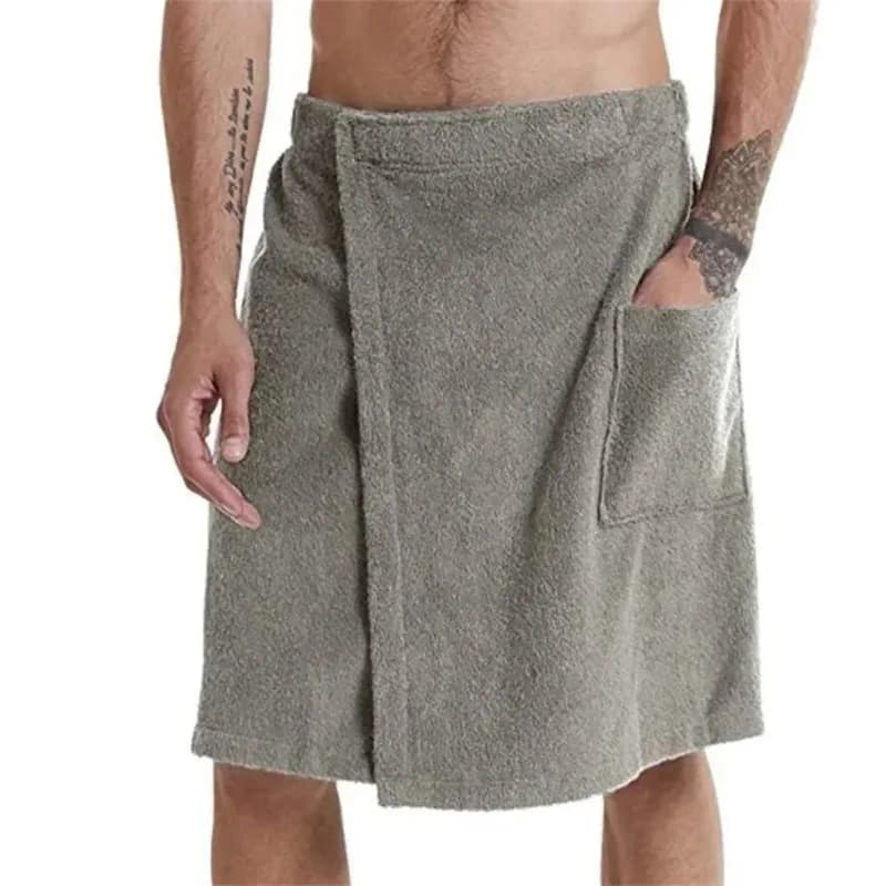 Asciugamano da Bagno Morbido Indossabile per Uomo con Tasca, per Doccia, Sauna, Palestra, Nuoto, Spa, Spiaggia e Uso Quotidiano