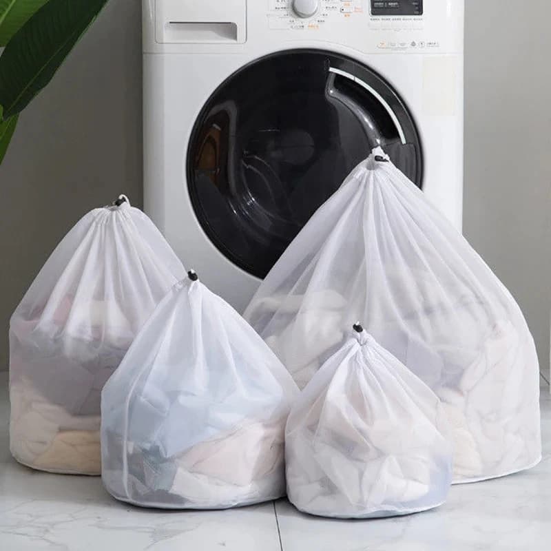 1/2 pz. Sacchetto Grande in Rete per Lavaggio e Organizzazione, per Biancheria Intima, Calze, Scarpe e Vestiti, per Lavatrice