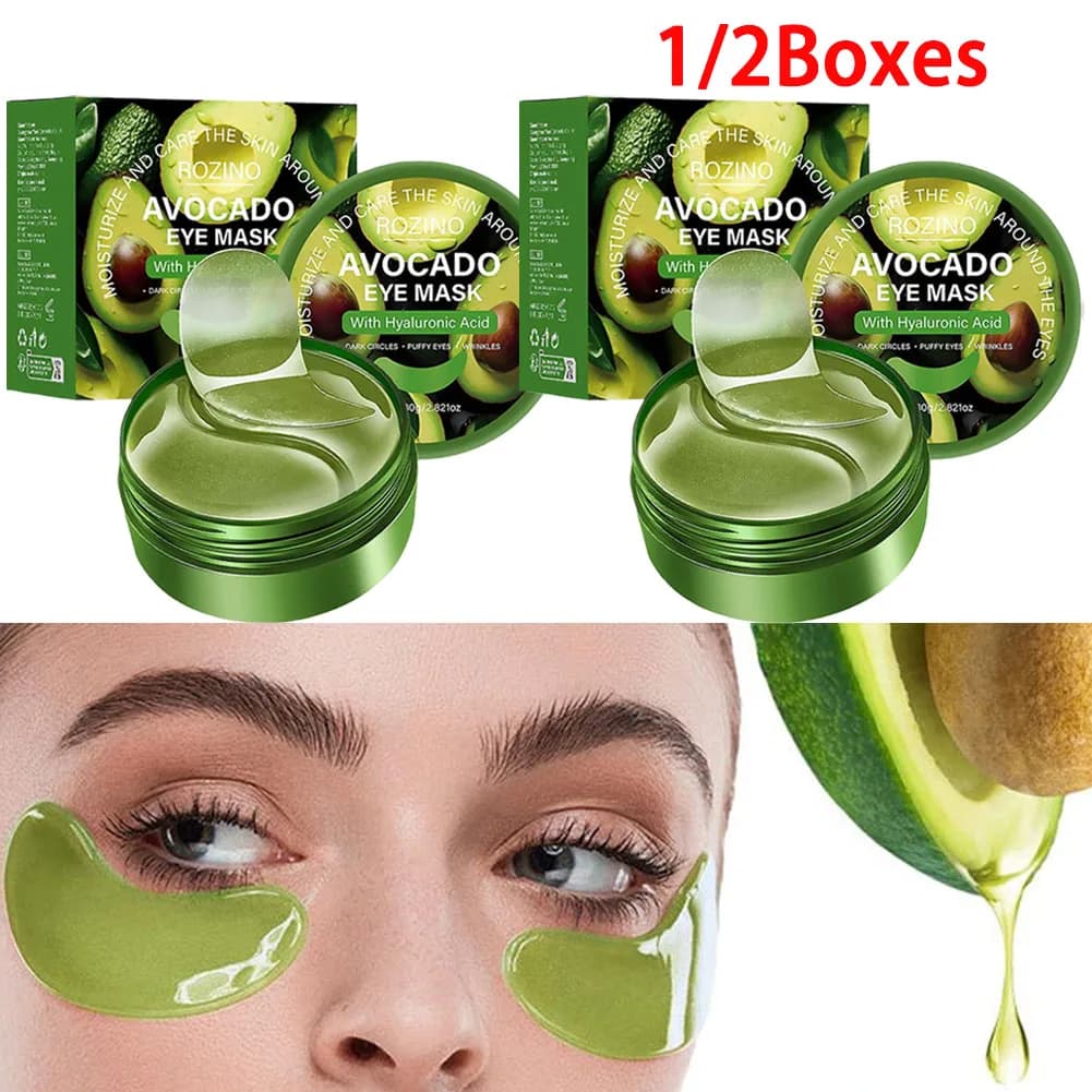 1/2Boxes Avocado Collagen Mask Natural Moisturizing Gel Eye Patches Smooth Repairing Eye Skin Care Hydration Eye Masks